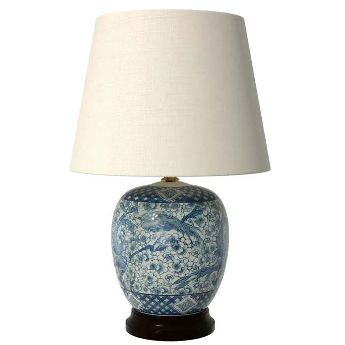 20″ Classic Blue & White Porcelain Jar Lamp