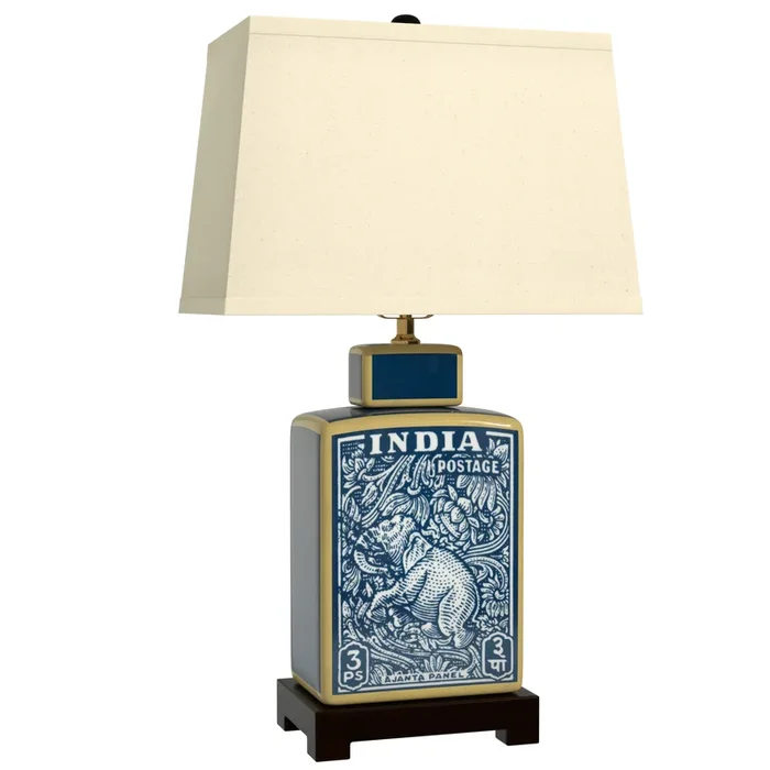 23″ Blue Indian Elephant Table Lamp