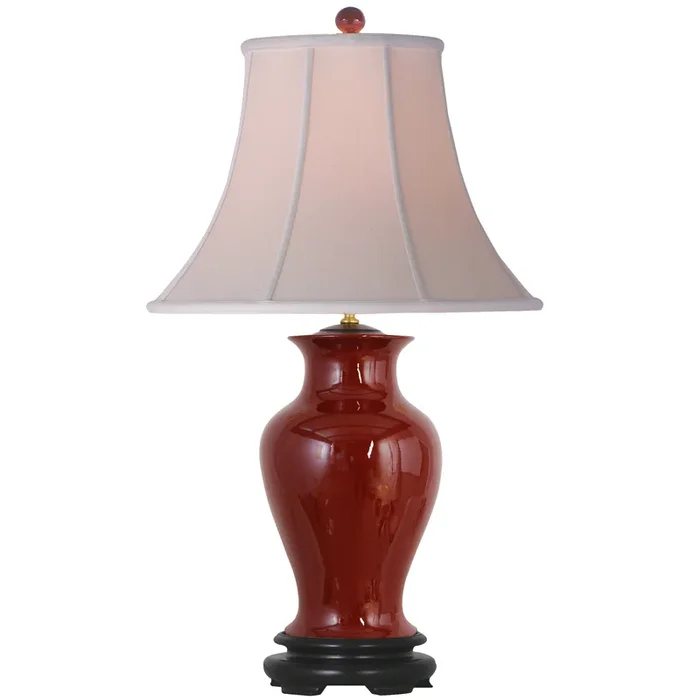 29″ Oxblood Vase Lamp