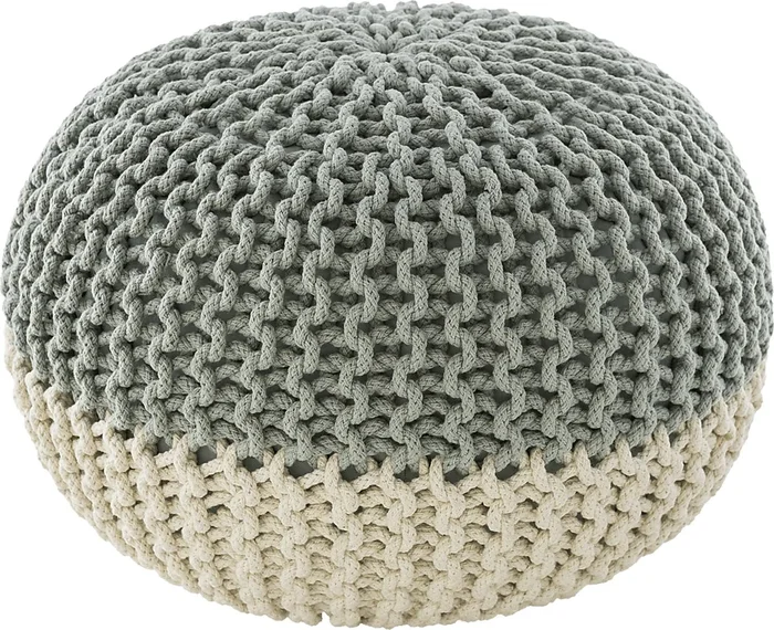 Adencliff Mint Green Cotton Fabric Ottoman
