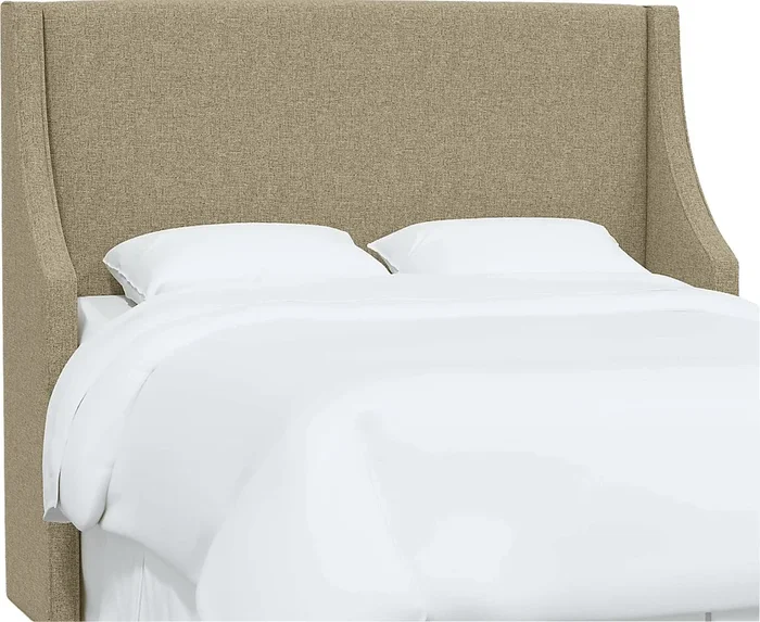 Alldenford Beige Linen,Polyester Fabric Full Headboard
