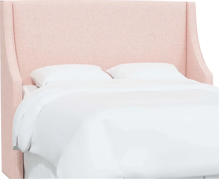 Alldenford Pink Linen,Polyester Fabric King Headboard