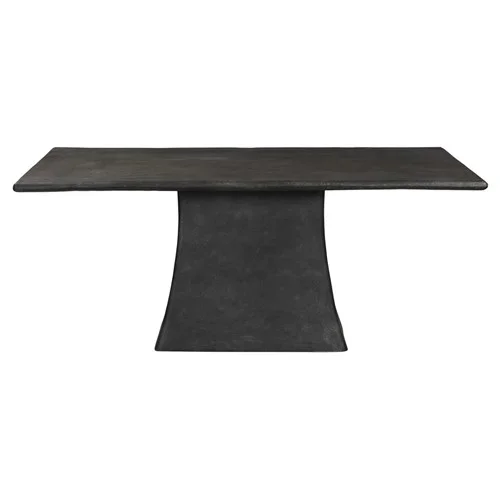 Alosio Modern Classic Aged Grey Aluminum Rectangular Outdoor Dining Table – 72″