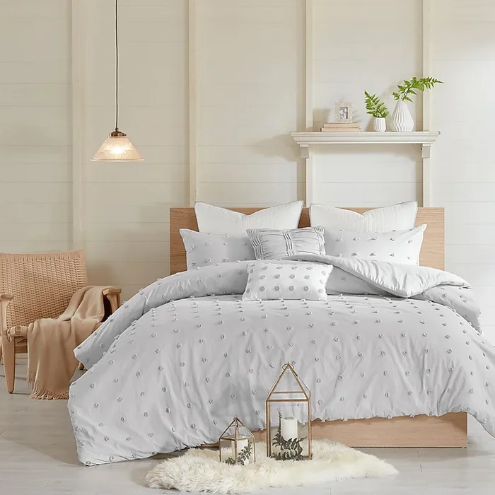 Alreem Gray 7 Pc Queen Duvet Cover Set