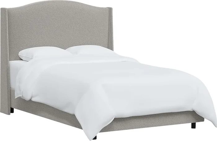 Alvena Light Gray Linen,Polyester Fabric Full Bed