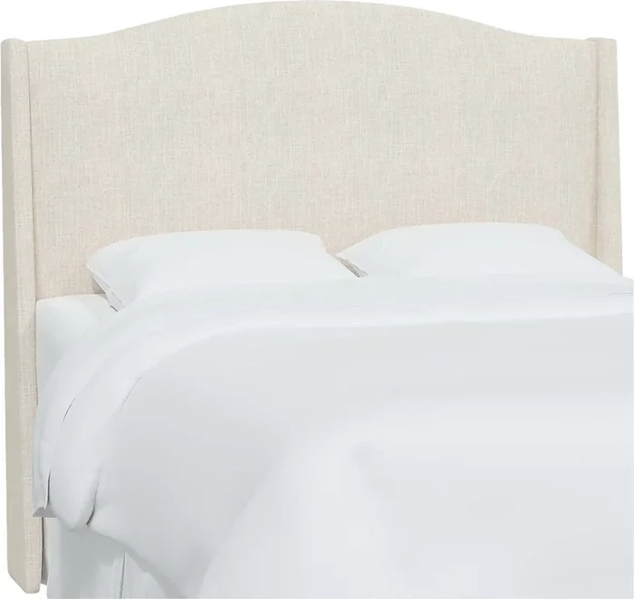 Alvena Linen Beige Linen,Polyester Fabric Queen Headboard