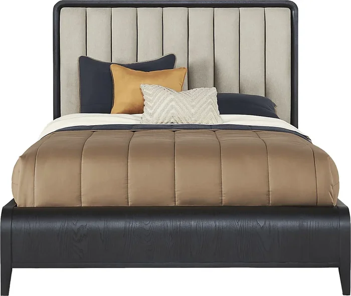 Archer Grove 3 Pc Black Black,Colors Polyester Fabric King Upholstered Bed