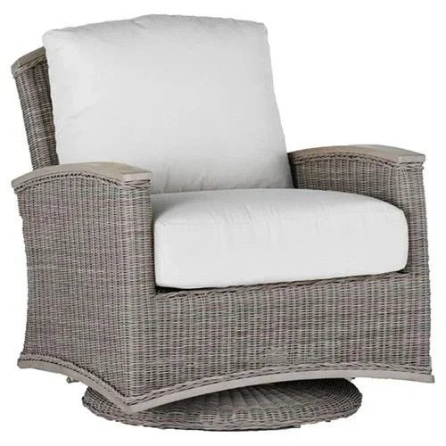 Astoria Oyster Grey N-dura™ Wicker Swivel Outdoor Lounge Chair