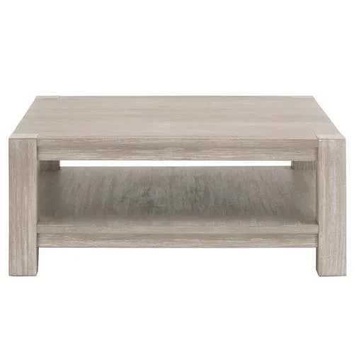 Astrid Modern Classic Natural Grey Wood Square Coffee Table