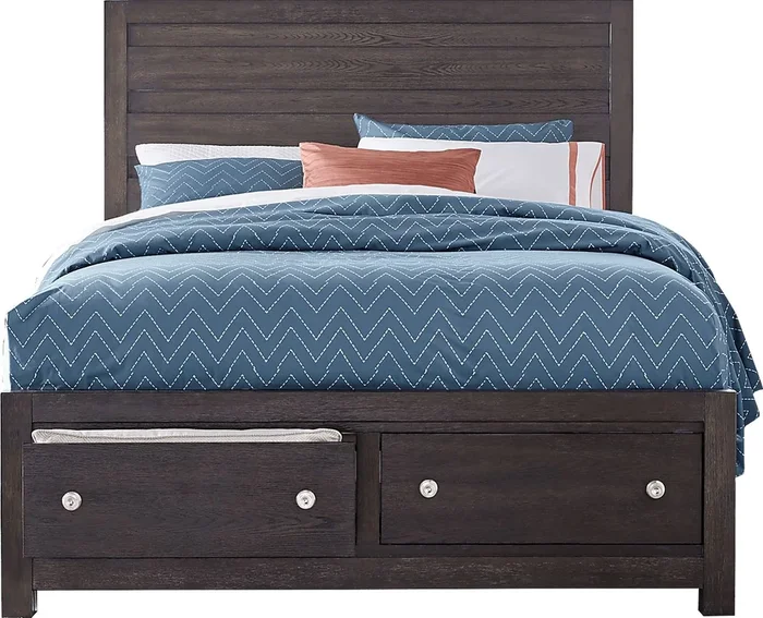 Barringer Place Merlot Dark Wood 3 Pc Queen Panel Bed With Storage