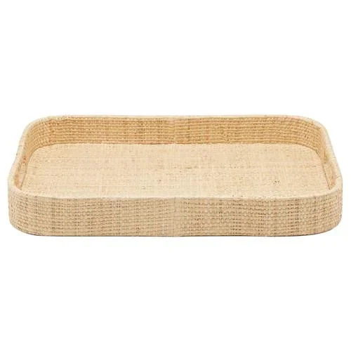 Barth Coastal Beach Natural Raffia Rectangular Tray
