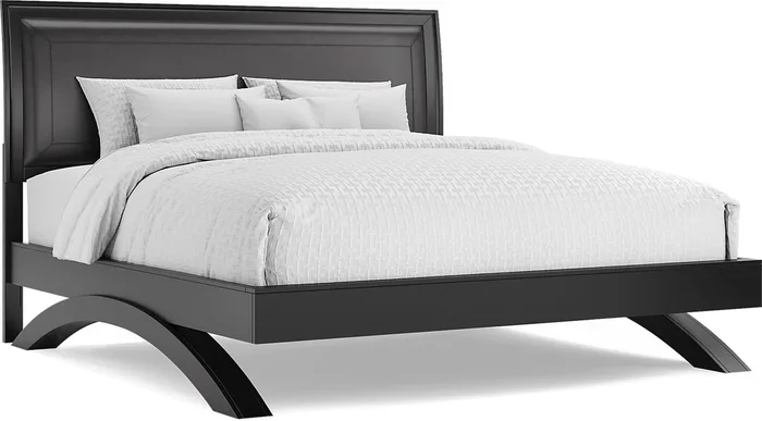 Belcourt Black Black,Colors 3 Pc King Upholstered Arch Bed
