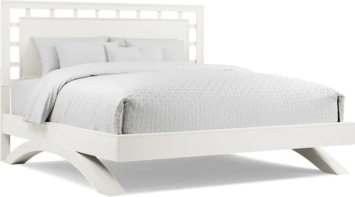 Belcourt White Colors,White 3 Pc King Lattice Arch Bed