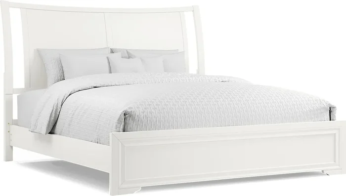 Belcourt White Colors,White 3 Pc King Sleigh Bed