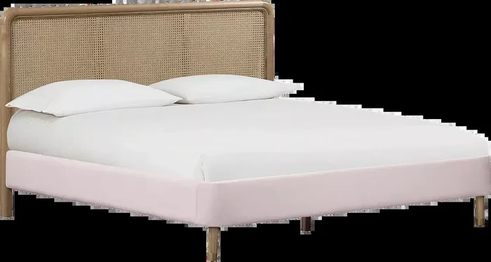 Bellmawr Blush Beige Polyester Fabric Full Bed