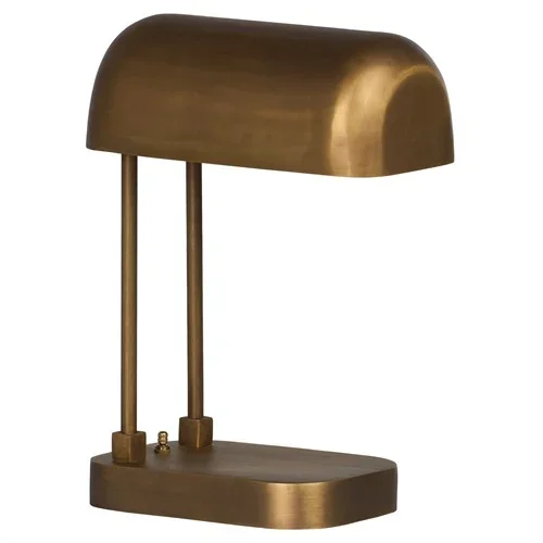 Berlin Updated Traditional Antique Brass Desk Table Lamp