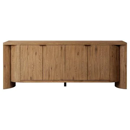 Blair Rustic Lodge Brown Oak Media Console – 84″