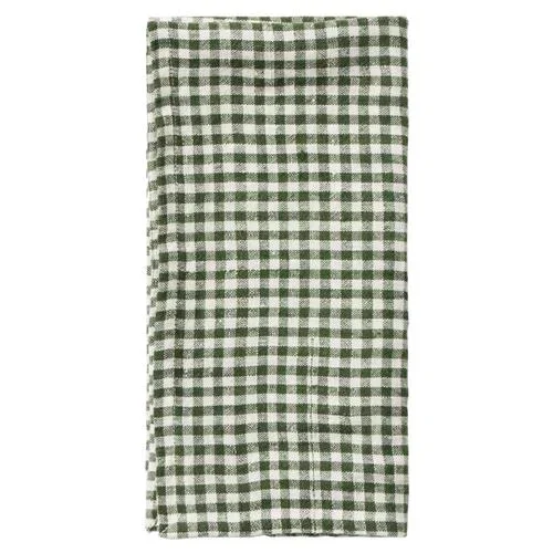 Blake Modern Green Gingham Linen Luncheon Napkin – Set of 4