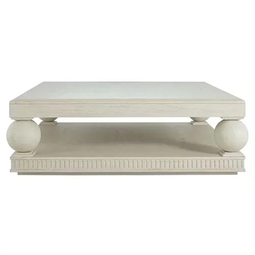 Bronte French Country Antique White Oak Square Coffee Table