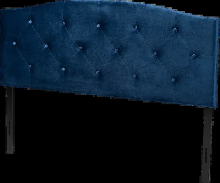 Broxbourne Navy Blue Velvet Plush King Headboard