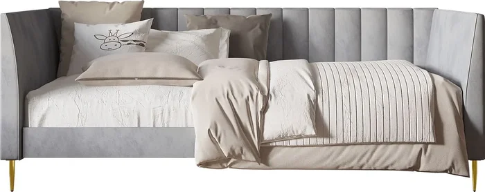 Buxmont Gray Polyester Fabric Twin Daybed