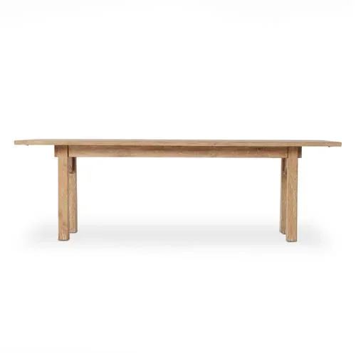 Caeli Mid Century Modern Brown Pine Wood Rectangular Dining Table – 96″W