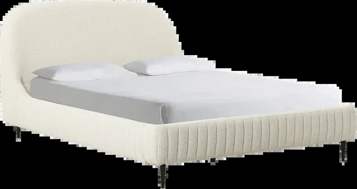 Calstan Cream Beige Polyester Fabric Queen Bed