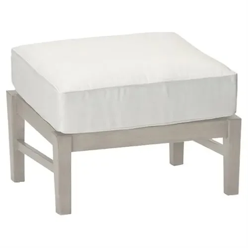 Croquet Aluminum White Cushion Oyster Outdoor Ottoman