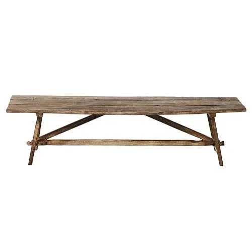 Elia Coastal Beach Brown Bleached Oak Wood Rectangular Coffee Table