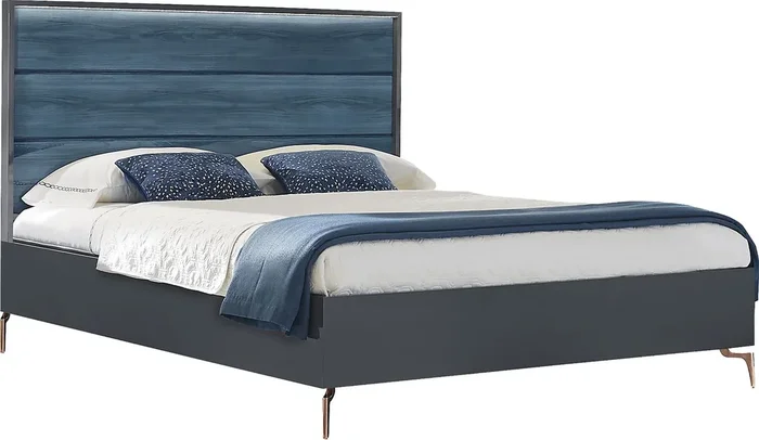 Esmedira Blue Colors 3 Pc King Panel Bed