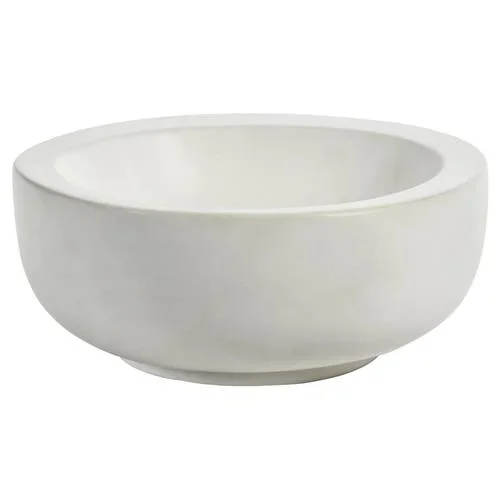 Frida Modern Classic Matte White Ceramic Large Serving Bowl