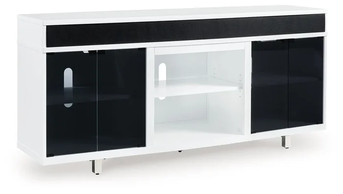 Gardoni – White / Black – XL TV Stand With Fireplace Option