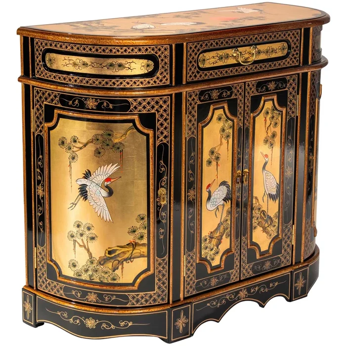 Gold Lacquer Cabinet – Cranes