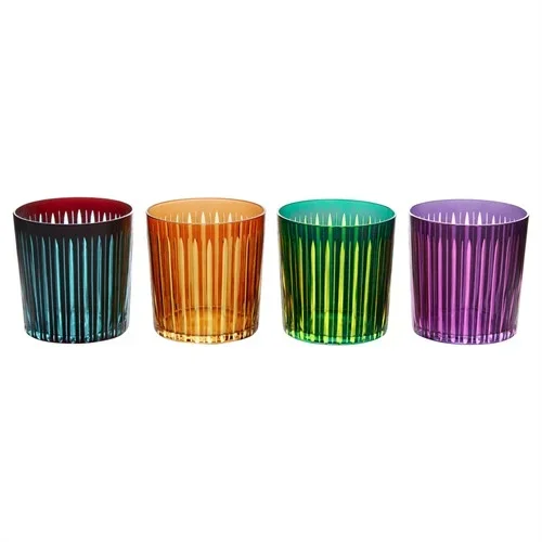 L’Objet Prism Modern Classic Assorted Double Old Fashioned Glass – Set of 4