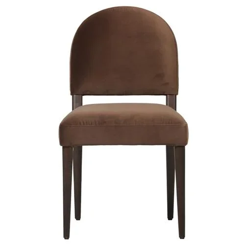 Lysander Modern Classic Brown Velvet Brown Oak Dining Chair