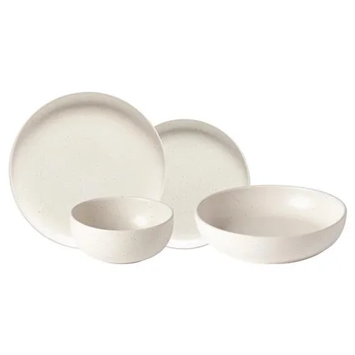 Pacifica Modern Classic Vanilla Stoneware 4 Piece Place Setting