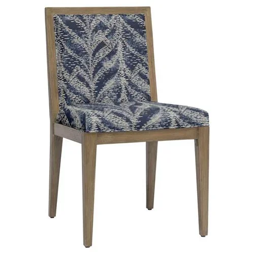 Palecek Santa Barbara Modern Indigo Upholstered Wood Outdoor Dining Chair