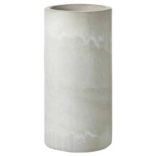 Pigeon and Poodle Maribo Industrial Rustic White Stoneware Umbrella Stand