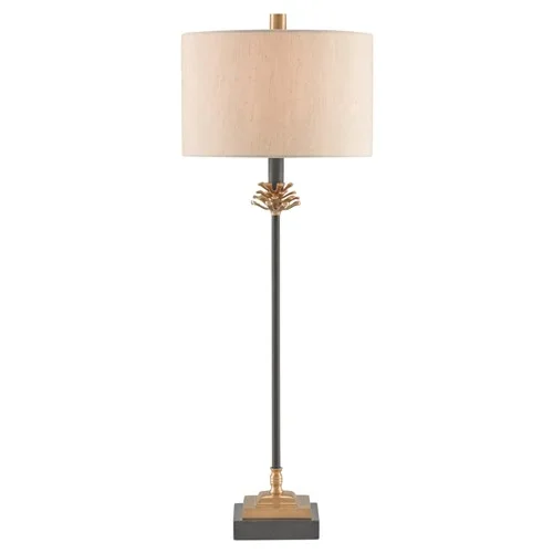 Psalmara Updated Traditional Pinecone Antique Brass Buffet Table Lamp