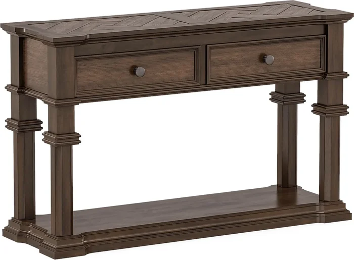 Renfield Brown,Walnut Dark Wood Sofa Table