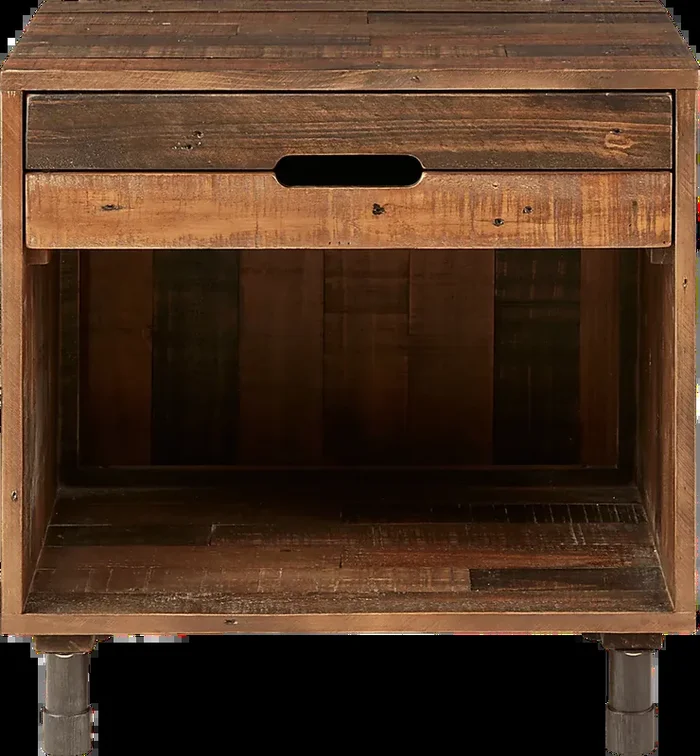 Rimstone Dark Wood Sangria Brown Nightstand