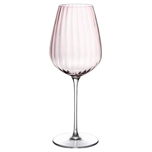 Round Up Modern Classic Dusty Rose Crystal White Wine Glass – Set of 2