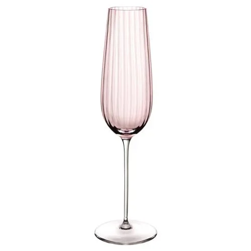 Round Up Modern Dusty Rose Crystal Sparkling Wine Glass – Set of 2
