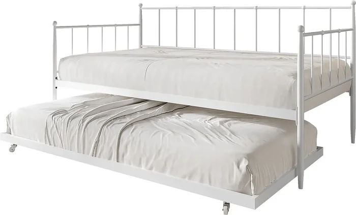 Saturnetworks White Colors,White Metal Daybed
