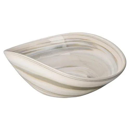 Simon Pearce Beachstone Coastal Glazed Beige Serving Bowl – Small
