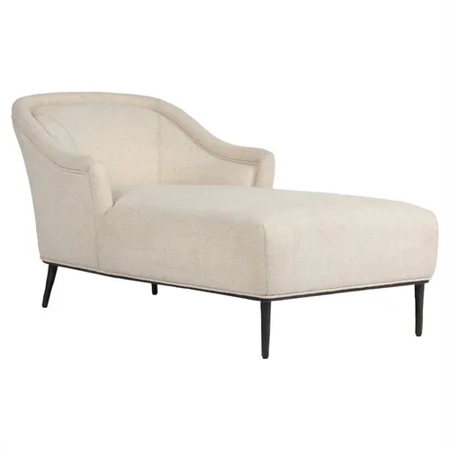 Taylor Modern Classic Cream Performance Black Iron Chaise Lounge