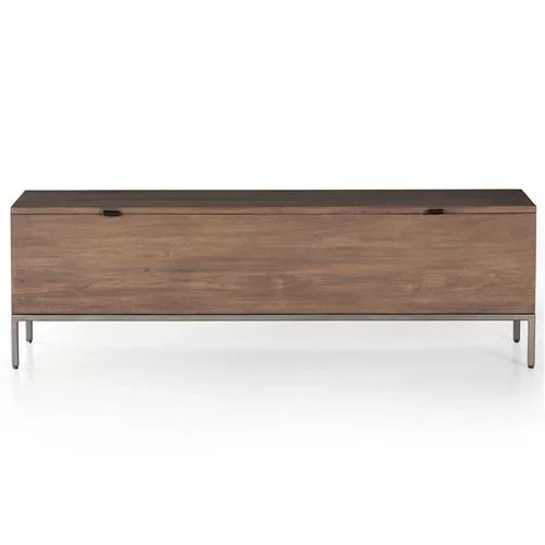 Theodore Industrial Loft Grey Wood Iron Leather Pulls Storage Bench