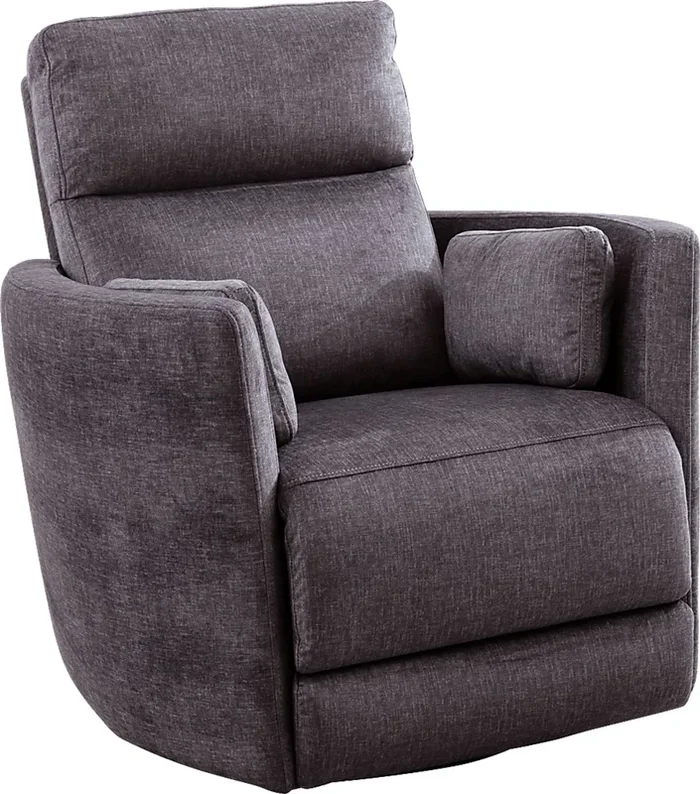 Tomlin Gray Polyester Fabric Swivel Recliner