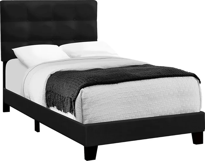 Troland Black Black,Colors Velvet Plush Twin Bed