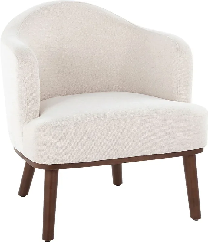 Tumpkins Cream Beige Polyester Fabric Accent Chair